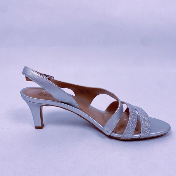 Naturalizer Taimi Slingback Silver Glitter Sandals 8.5 - Picture 4 of 9